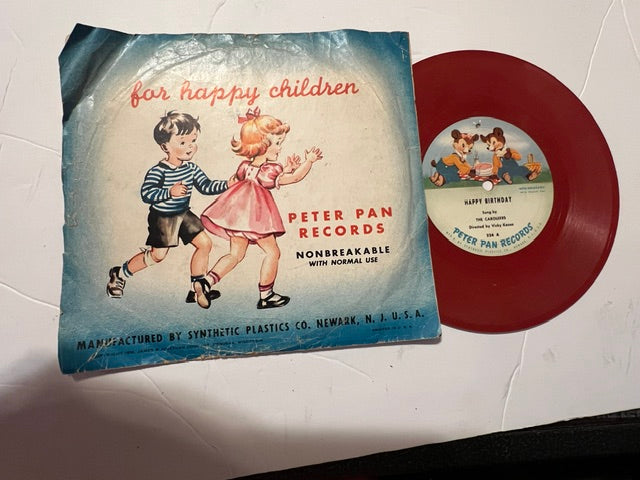 1950 Peter Pan Records "Happy Birthday" / "For He's a Jolly Good Fellow" Red Vinyl 78 - The Caroleers