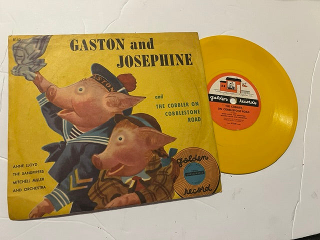 1950s Little Golden Record - "Gaston and Josephine" / "The Cobbler on Cobblestone Road" Yellow Vinyl 78 RPM
