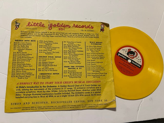 1950s Little Golden Record - "Gaston and Josephine" / "The Cobbler on Cobblestone Road" Yellow Vinyl 78 RPM