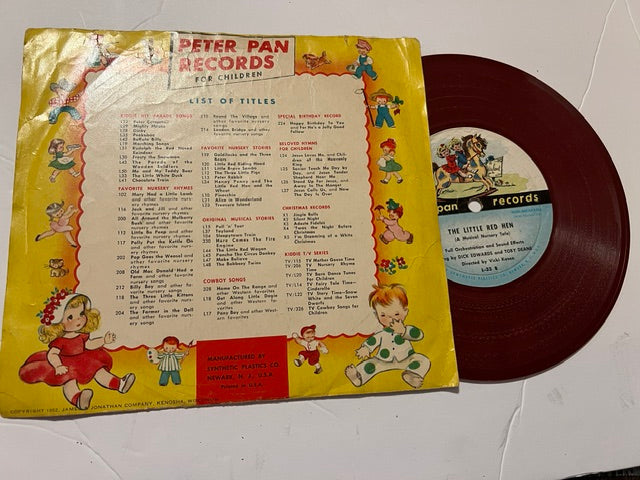 1952 Peter Pan Records "The Little Red Hen" / "Little White Duck" 78 RPM Kiddie Record
