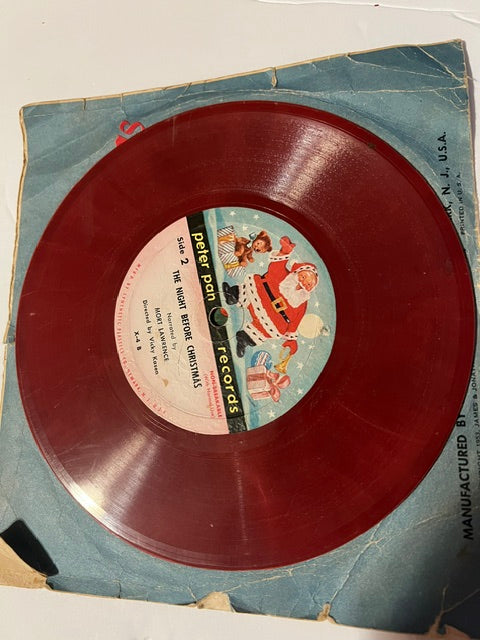 1953 Peter Pan Records 'Twas the Night Before Christmas Red Vinyl 78 - Rare Cover