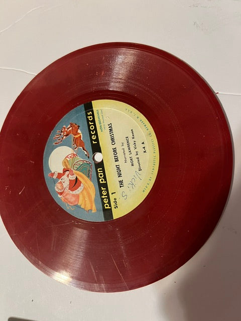 1953 Peter Pan Records 'Twas the Night Before Christmas Red Vinyl 78 - Rare Cover