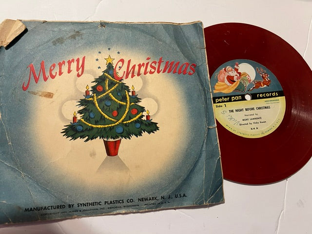 1953 Peter Pan Records 'Twas the Night Before Christmas Red Vinyl 78 - Rare Cover