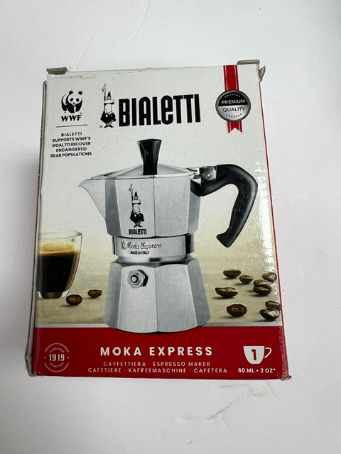 Bialetti Moka Express 1-Cup Stovetop Espresso Maker (60ml) + Bonus Coffee Apron or Puzzle