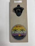 Key West Wall-Mount Bottle Opener - Palm Tree Sunset Design