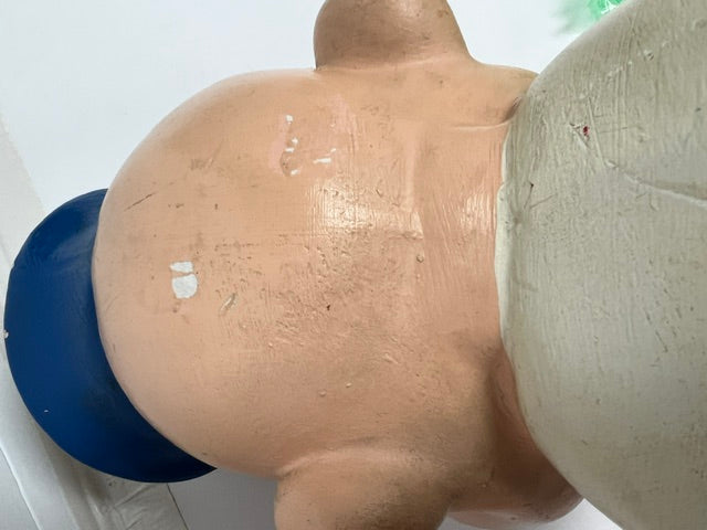 Vintage Popeye Chalkware Bank - Large Rare Carnival Chalk Figure