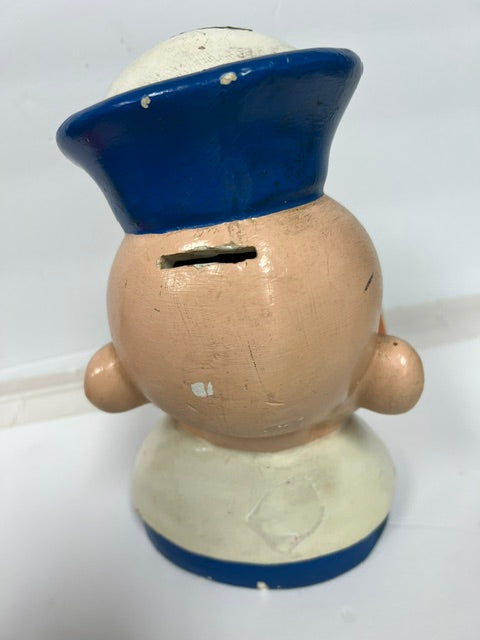 Vintage Popeye Chalkware Bank - Large Rare Carnival Chalk Figure