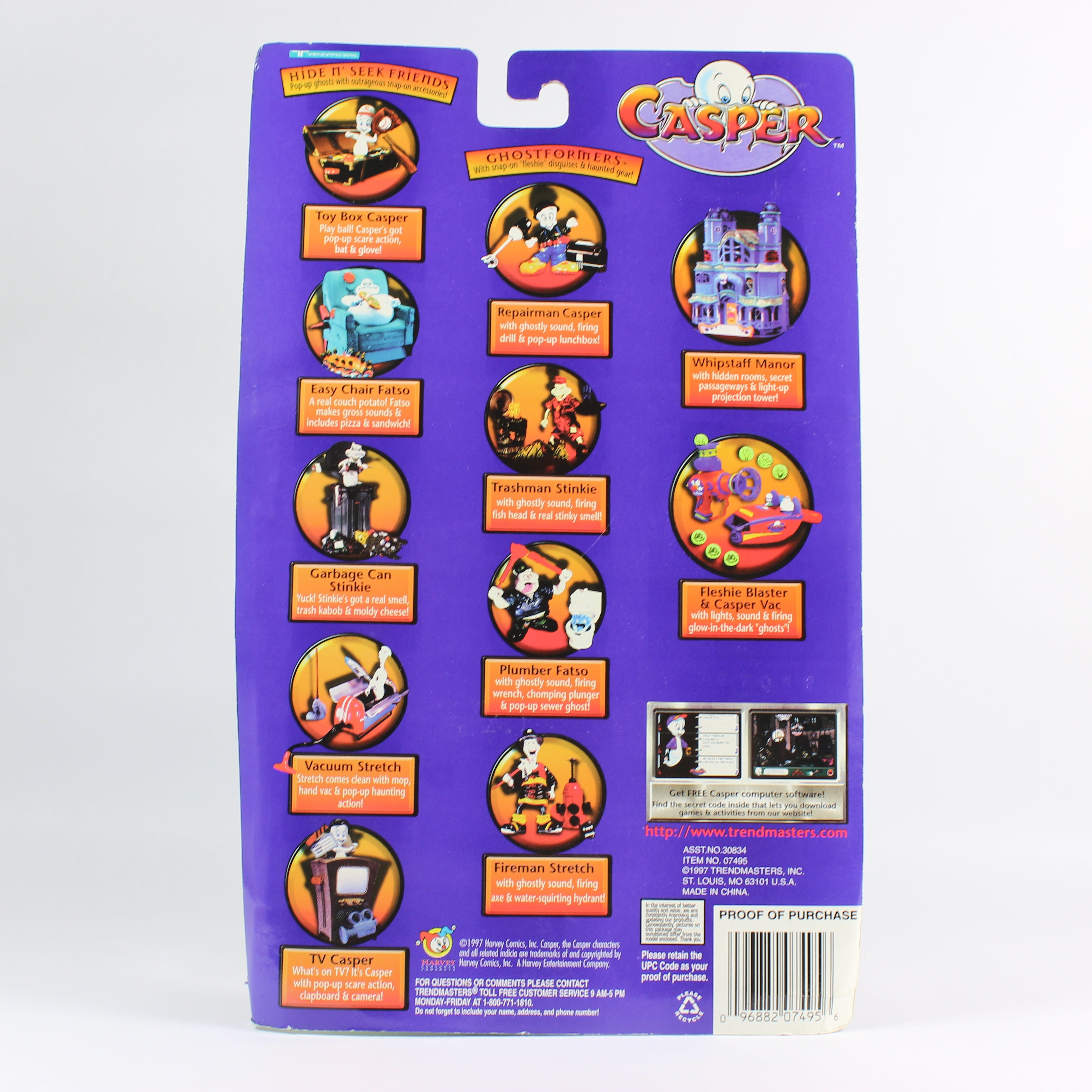Hide and Seek Friends: Garbage Can Stinkie, Casper, Trendmasters, 1997 - Image 5