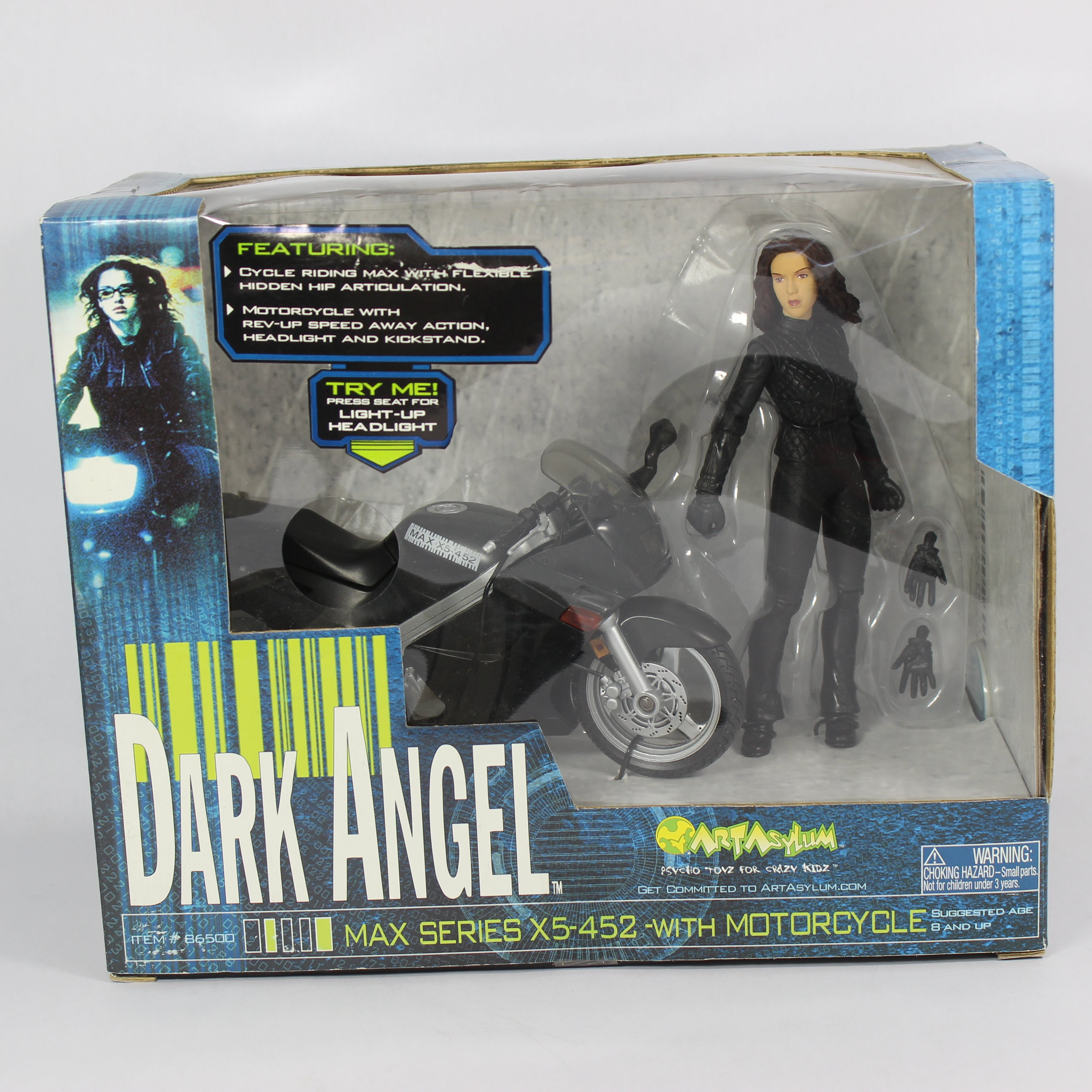 Max Series X5-452 with Motorcycle, Dark Angel, Art Asylum, 2002