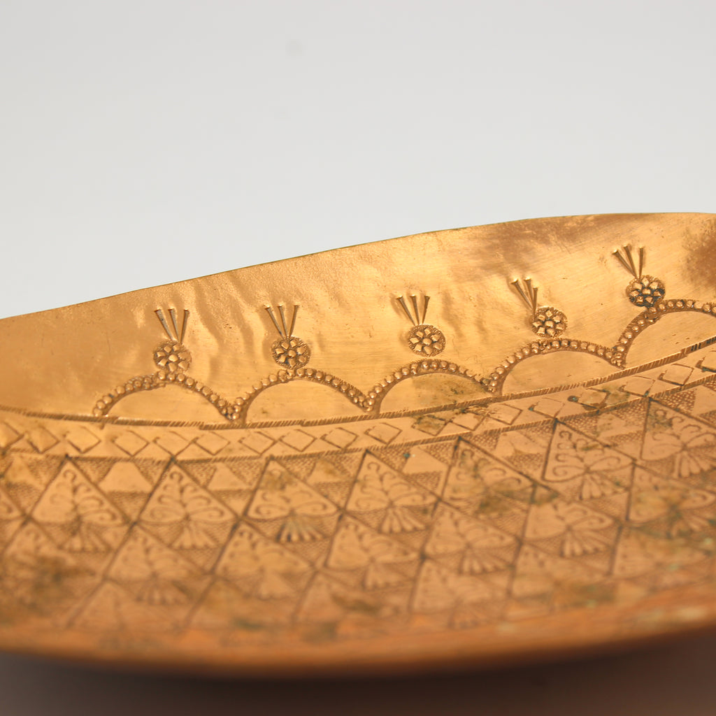 Vintage Messica Tray Etched Copper Teardrop Shape (Middle East, Israel) - Image 3