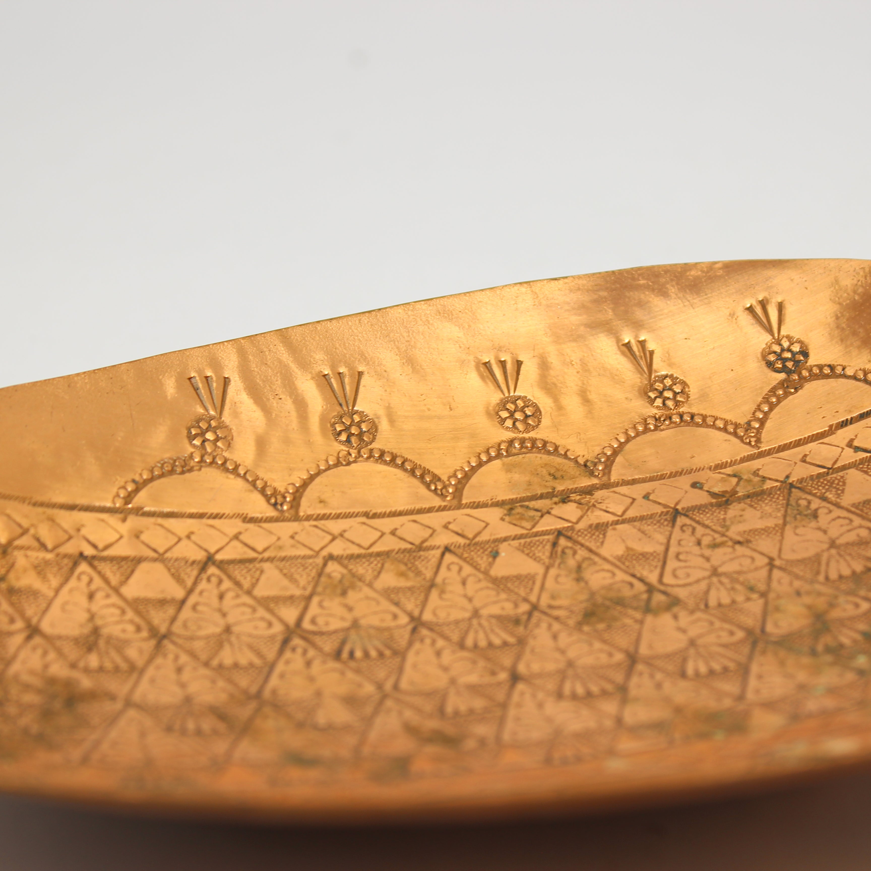 Vintage Messica Tray Etched Copper Teardrop Shape (Middle East, Israel) - Image 3