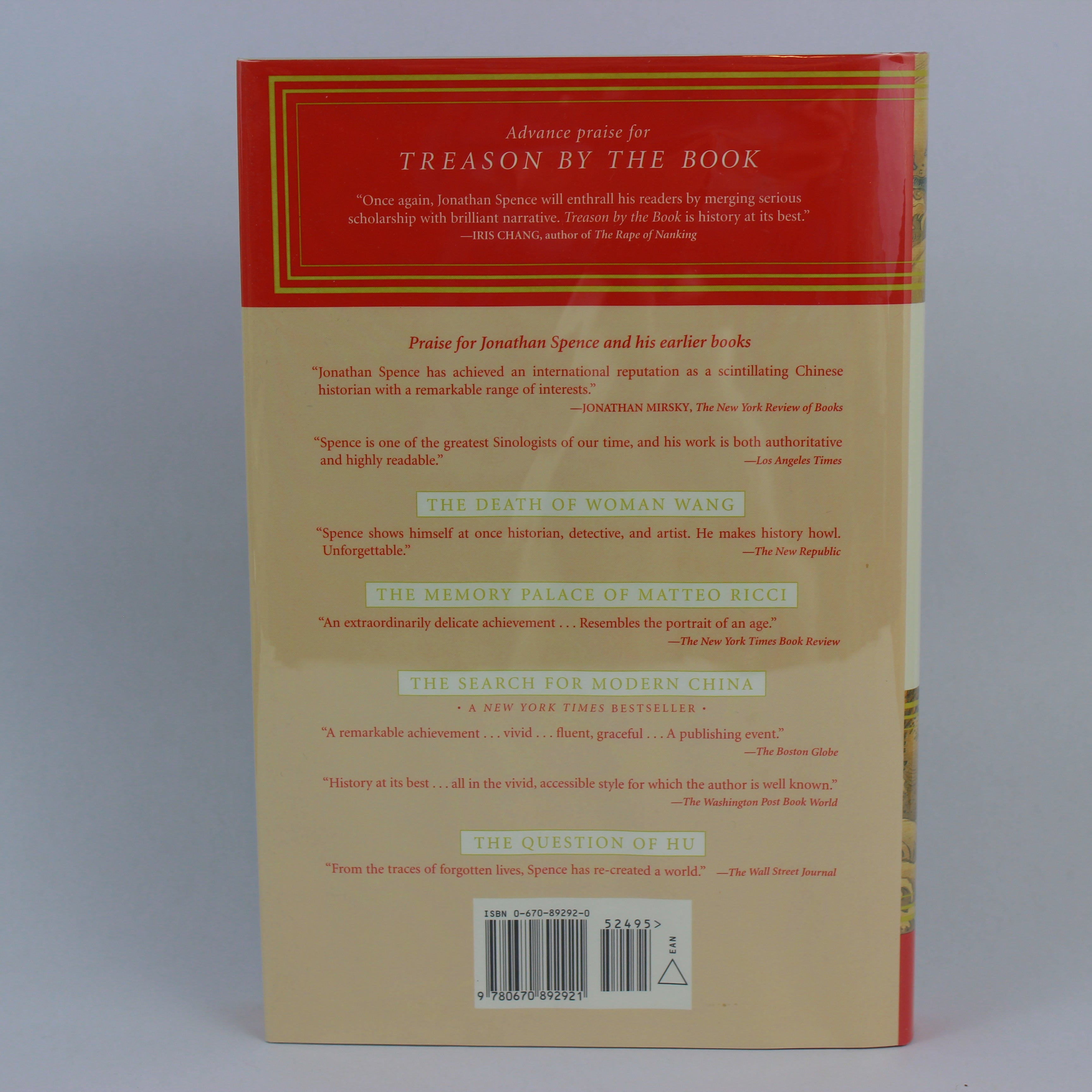 Treason by the Book - Jonathan D. Spence (First Edition, Hardcover, 2001) - Image 2