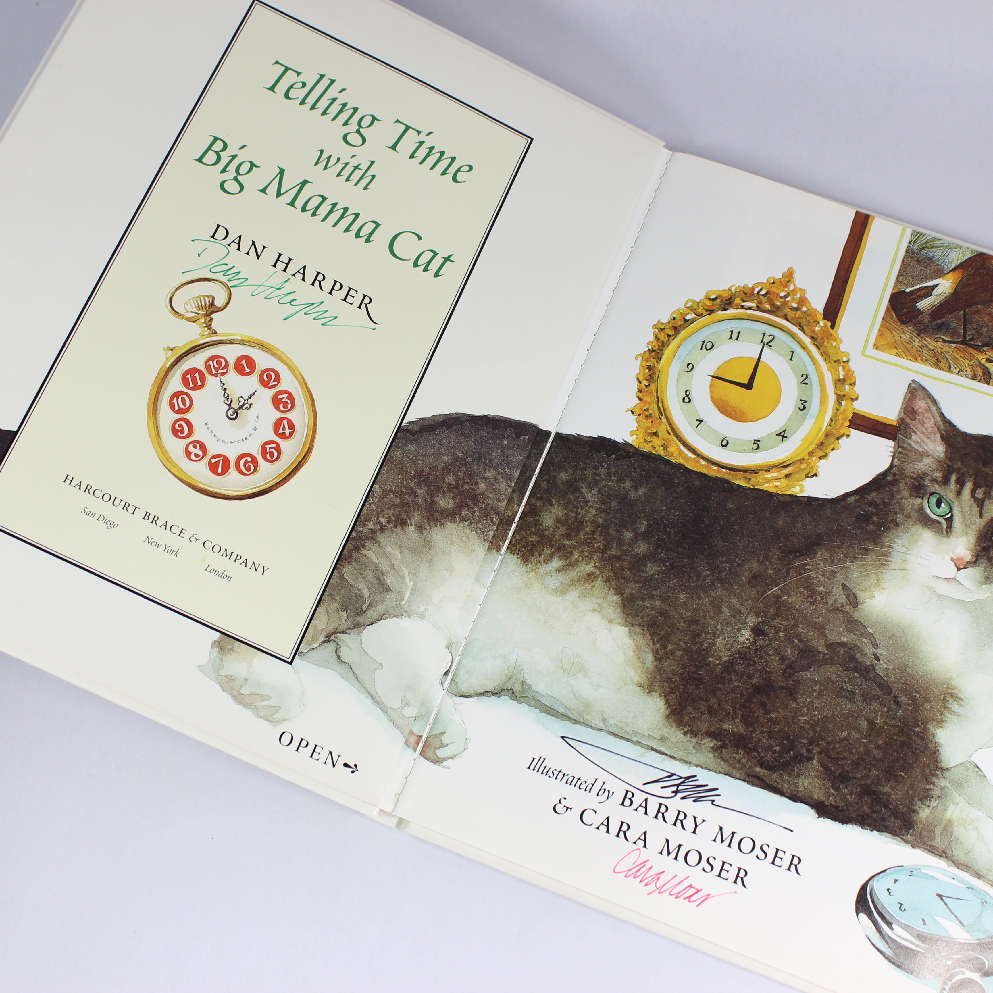 Telling Time with Big Mama Cat - Dan Harper (First Edition, Hardcover, 1998) - Image 2
