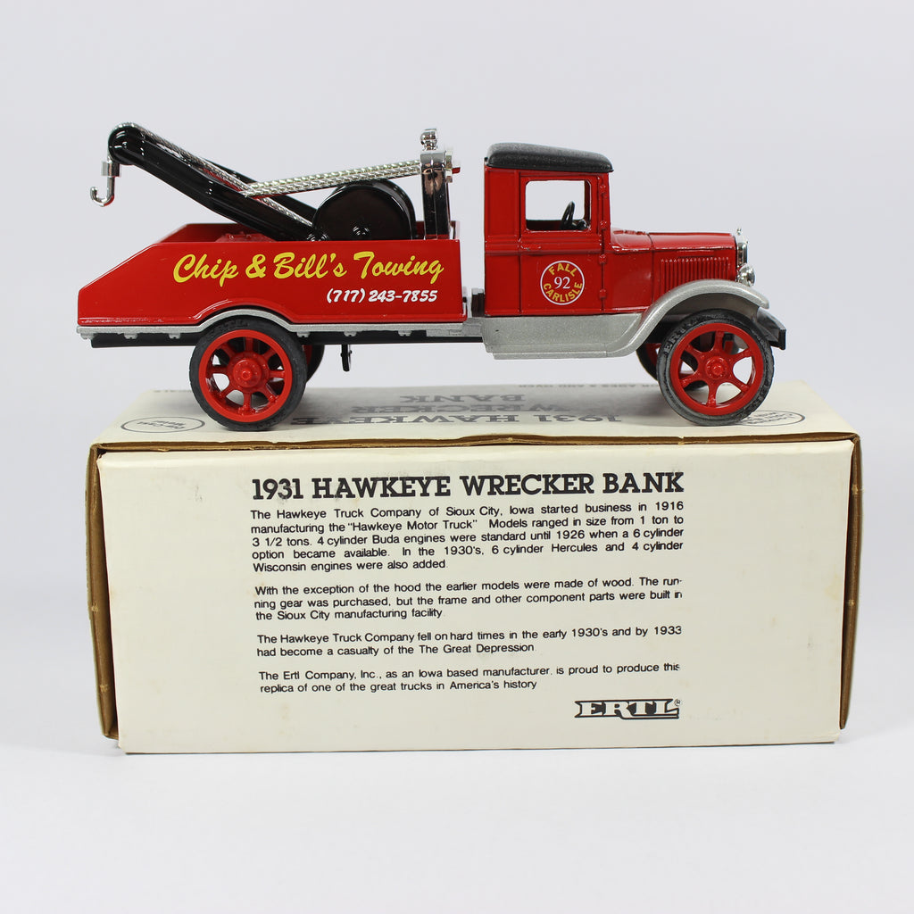 1931 Hawkeye Wrecker Bank - Chip & Bill's Towing (1991) - Image 3