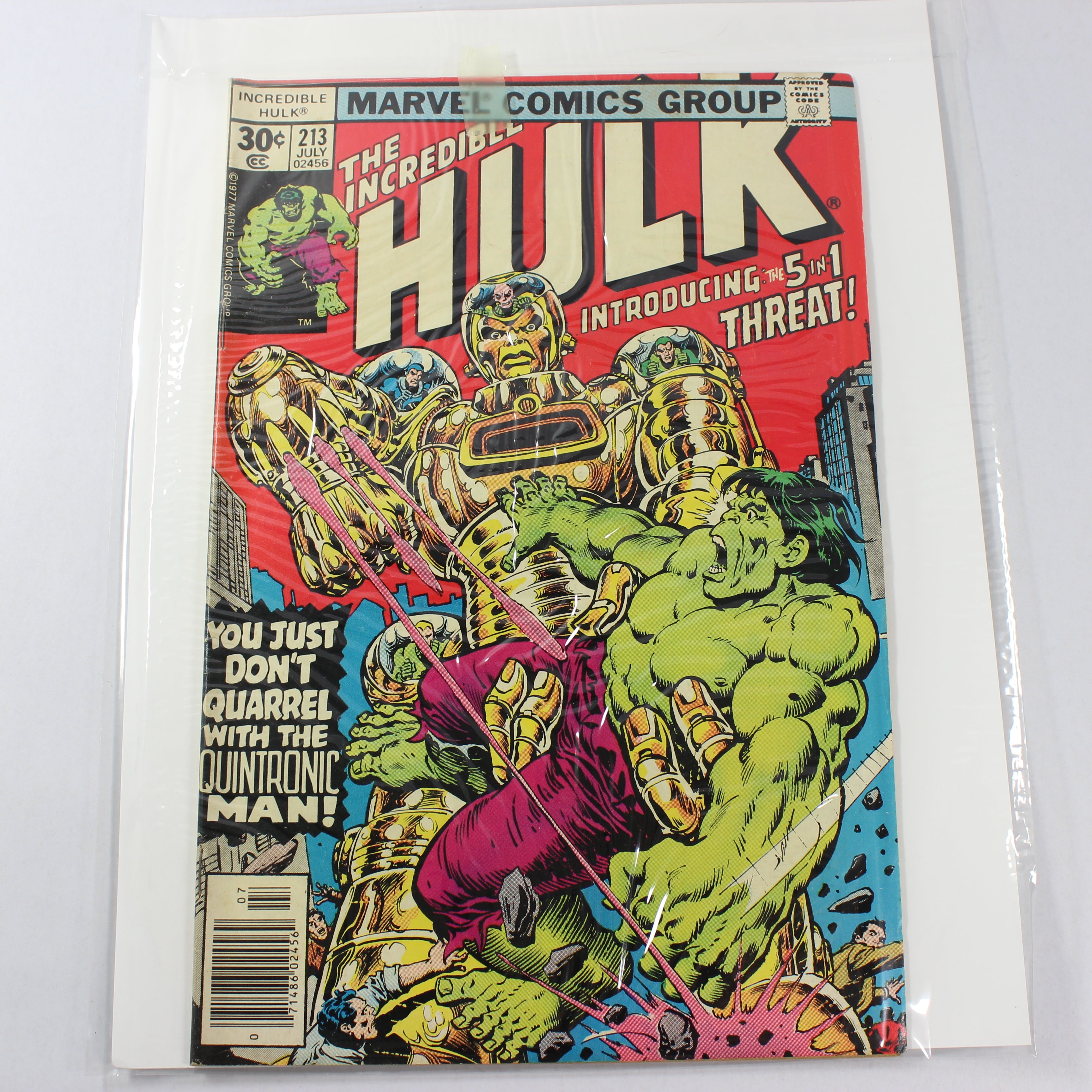 The Incredible Hulk #213, You Just Don't Quarrel with the Quintronic Man (Marvel Comics, 1977)