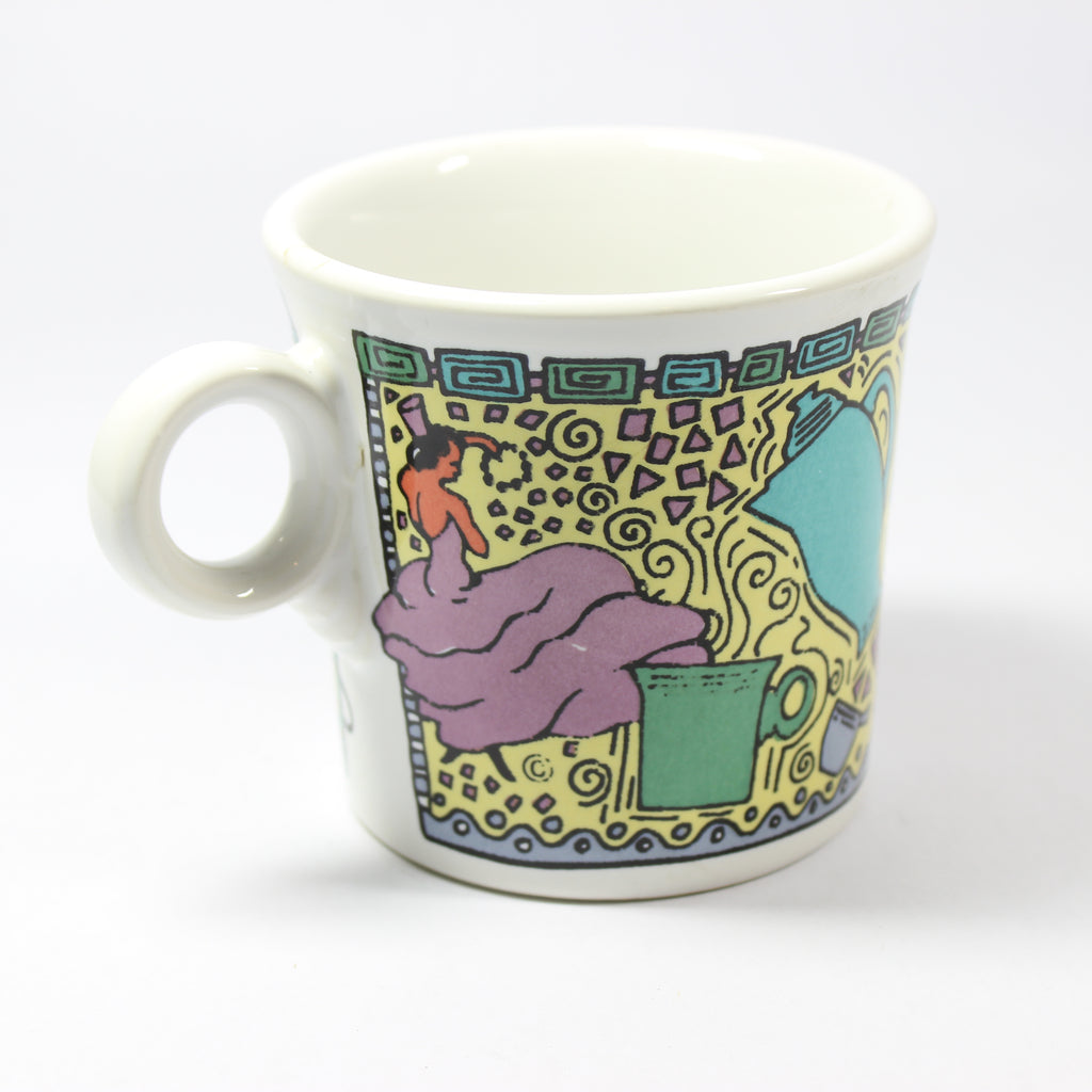 Ring Mug - Dancing Lady Print (White)