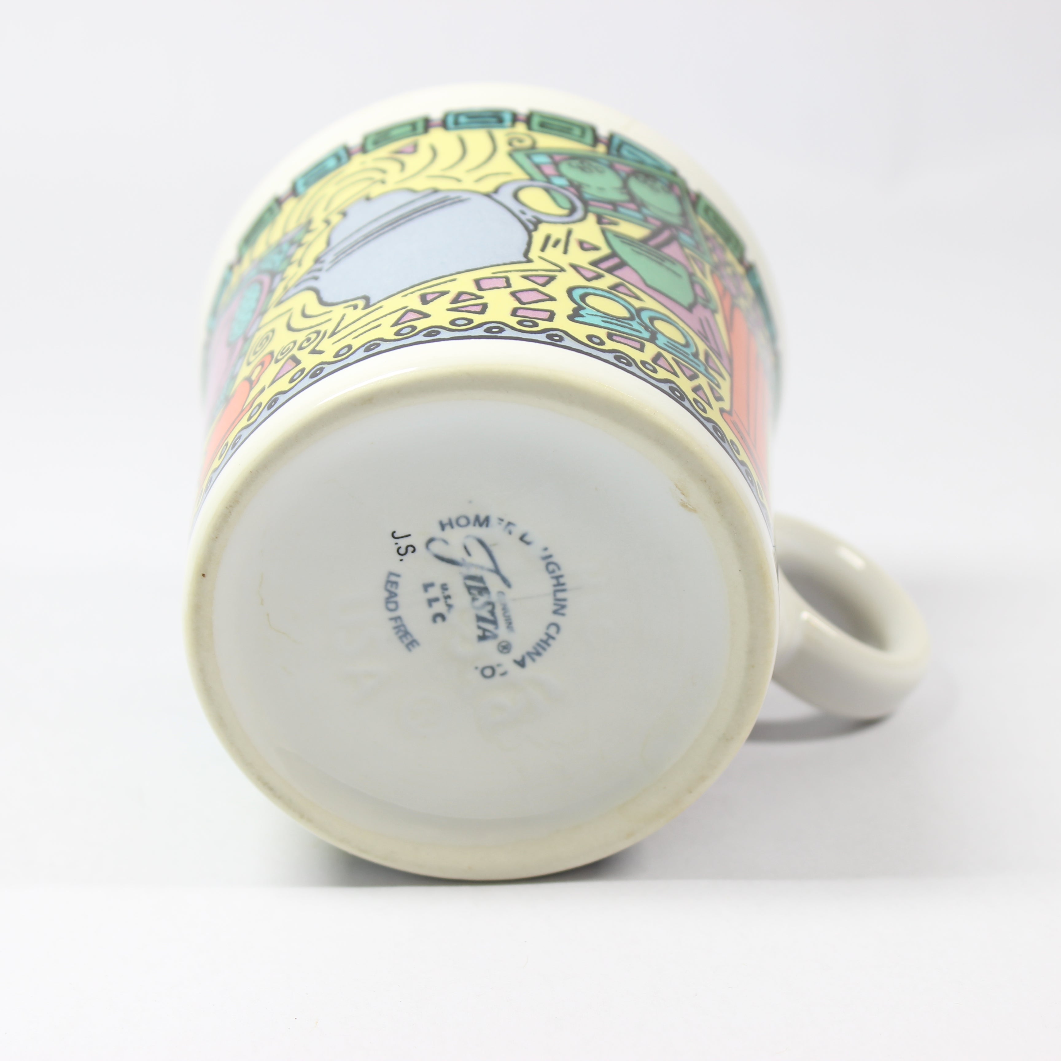 Ring Mug - Dancing Lady Print (White) - Image 4