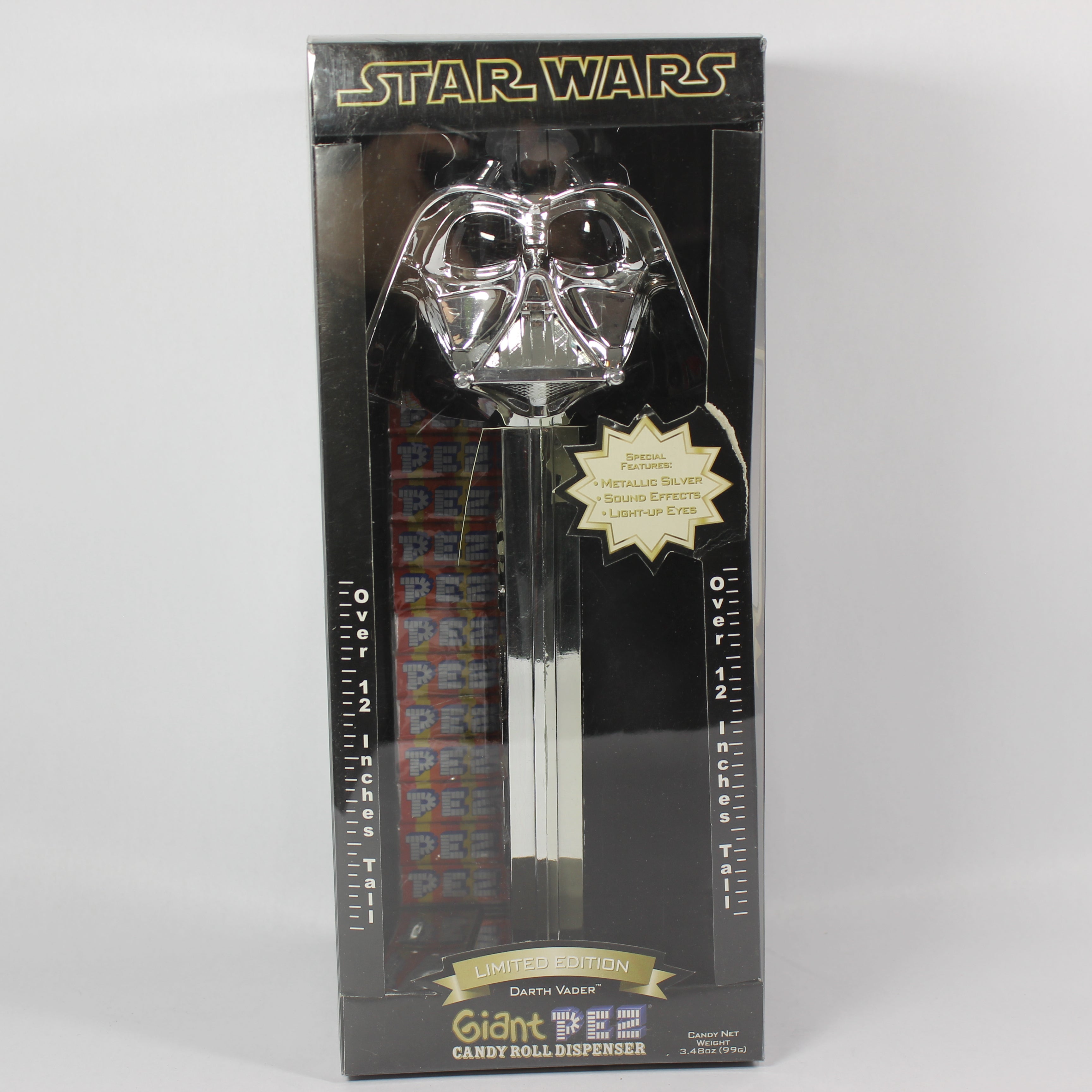 Giant Musical Pez Candy Roll Dispenser - Silver Darth Vader (2005)