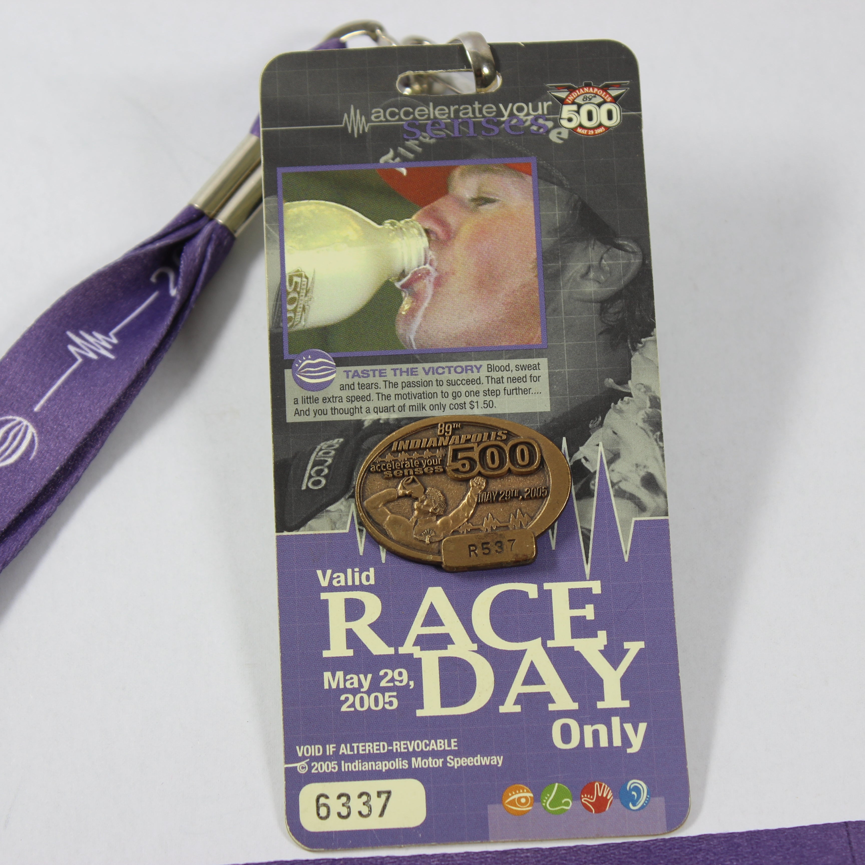 2005 Indianapolis 500 Bronze Pit Badge Lanyard - Image 2