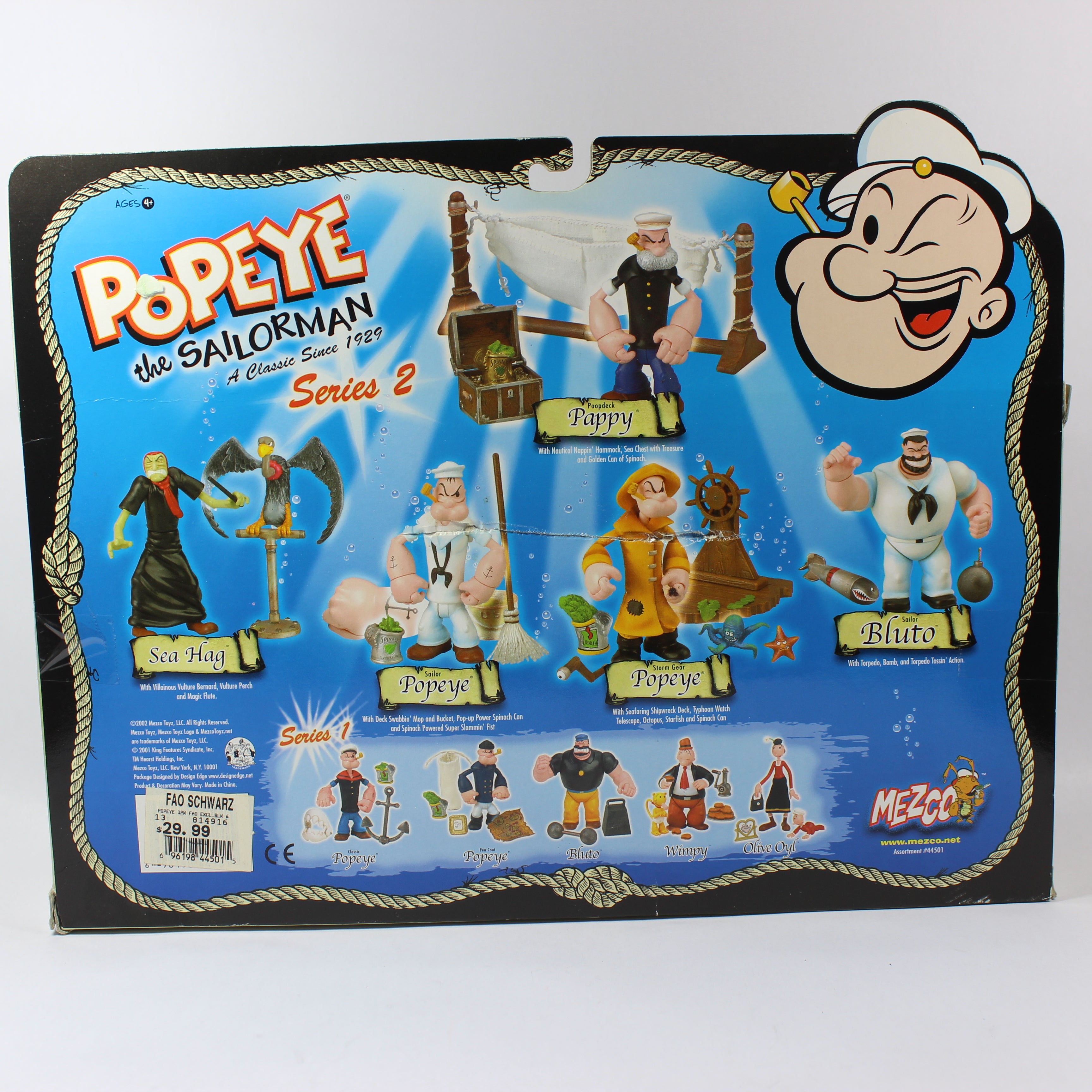 Popeye the Sailorman Action Figure Set - Black and White (2002) - Image 3