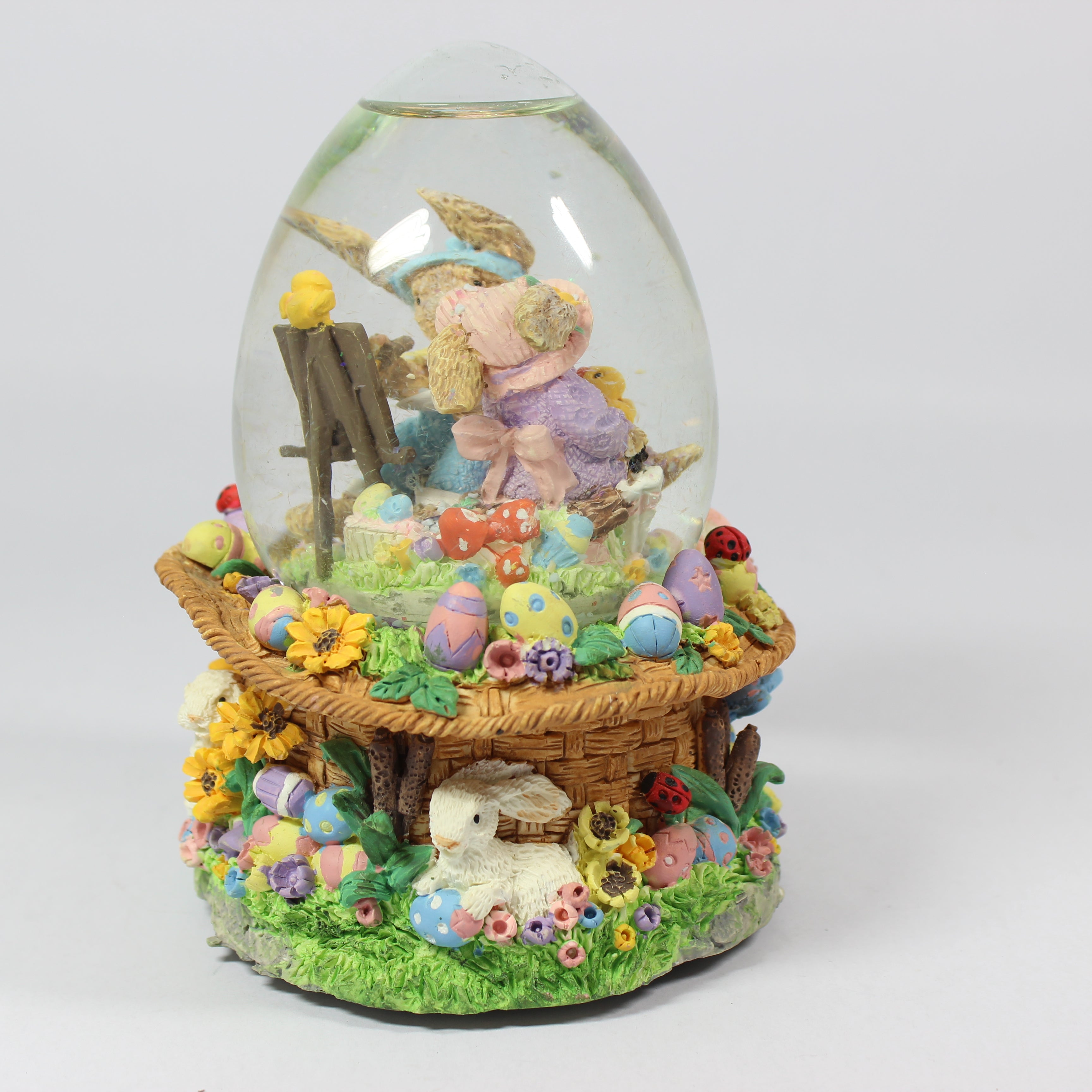 Spring Water Globe Easter Bunny - Egg Shaped Glass Dome (1990) - Image 4