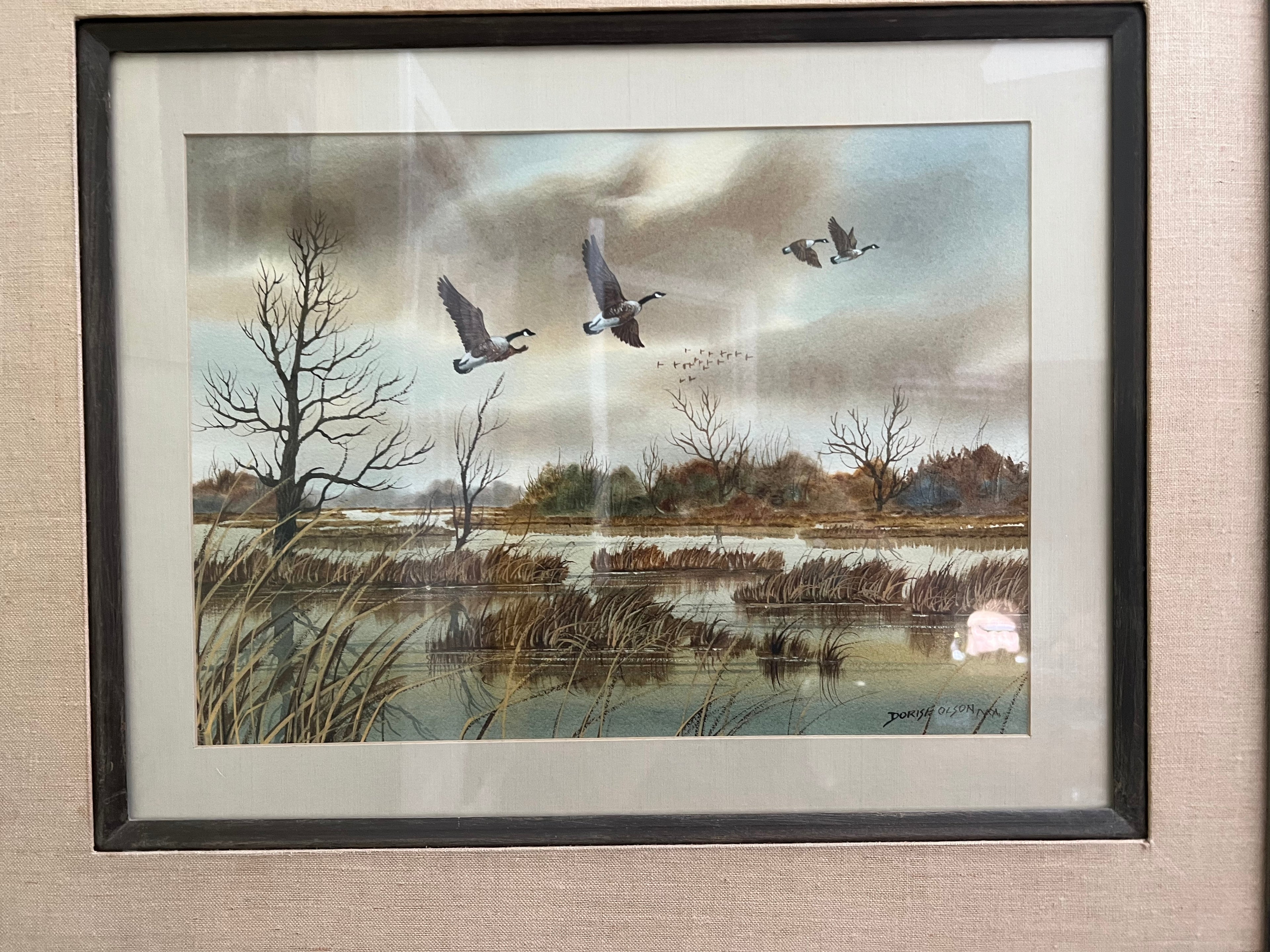 Doris Olson Geese Lithograph (1991, 1932)
