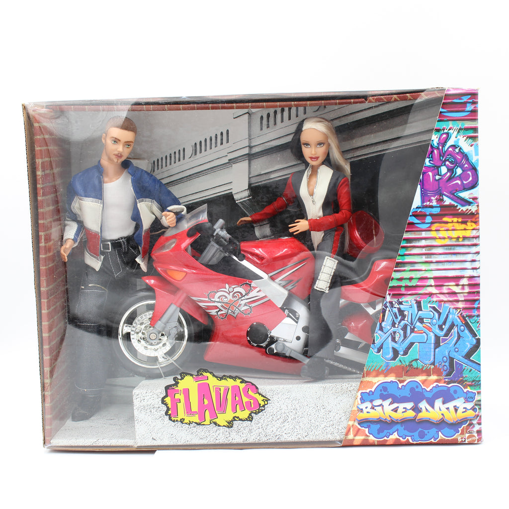 Barbie Flavas Bike Date Gift Set Motorcycle Liam & Happy D (2003)