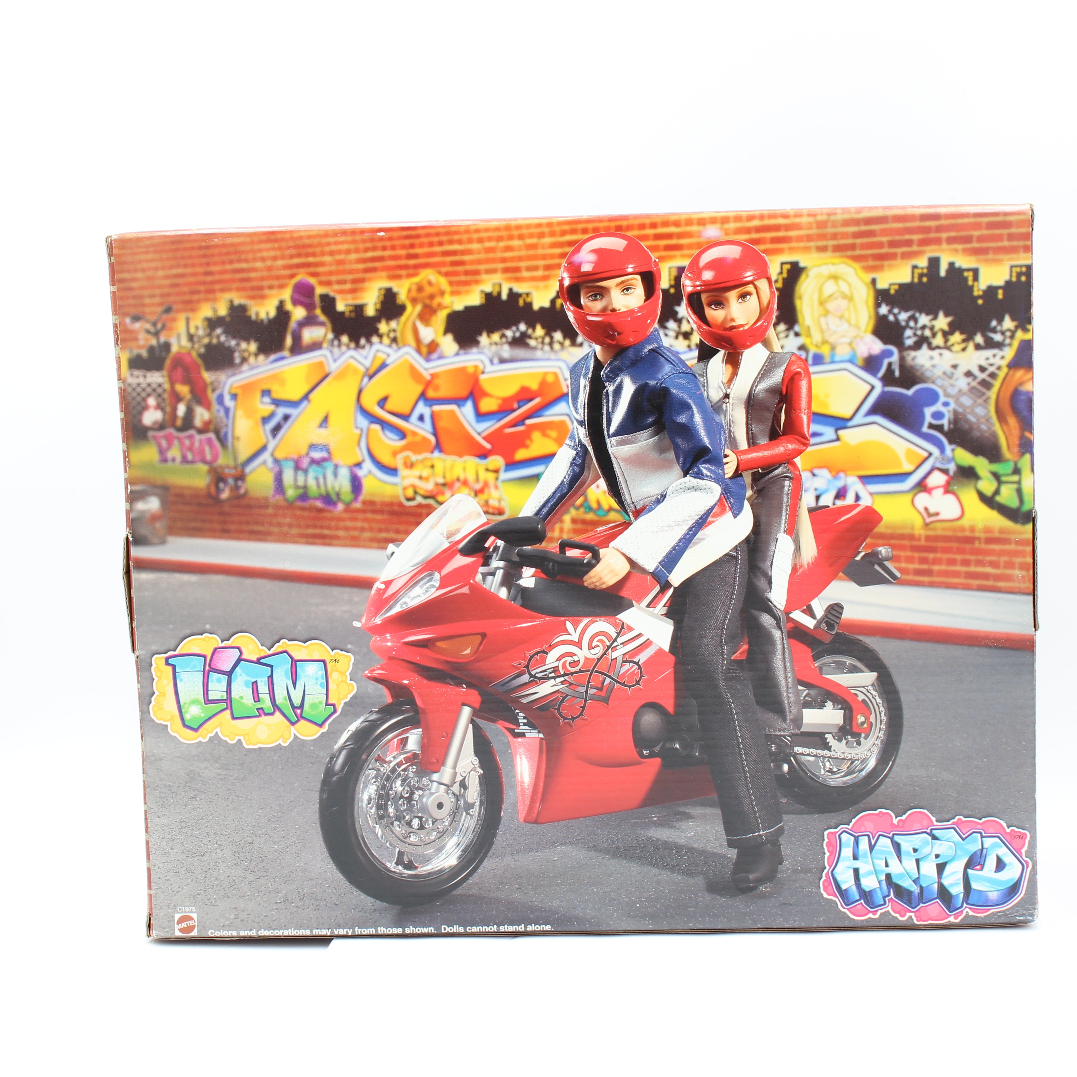 Barbie Flavas Bike Date Gift Set Motorcycle Liam & Happy D (2003)