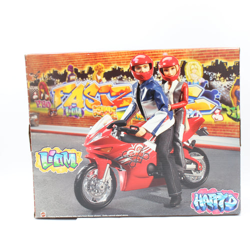 Barbie Flavas Bike Date Gift Set Motorcycle Liam & Happy D (2003)
