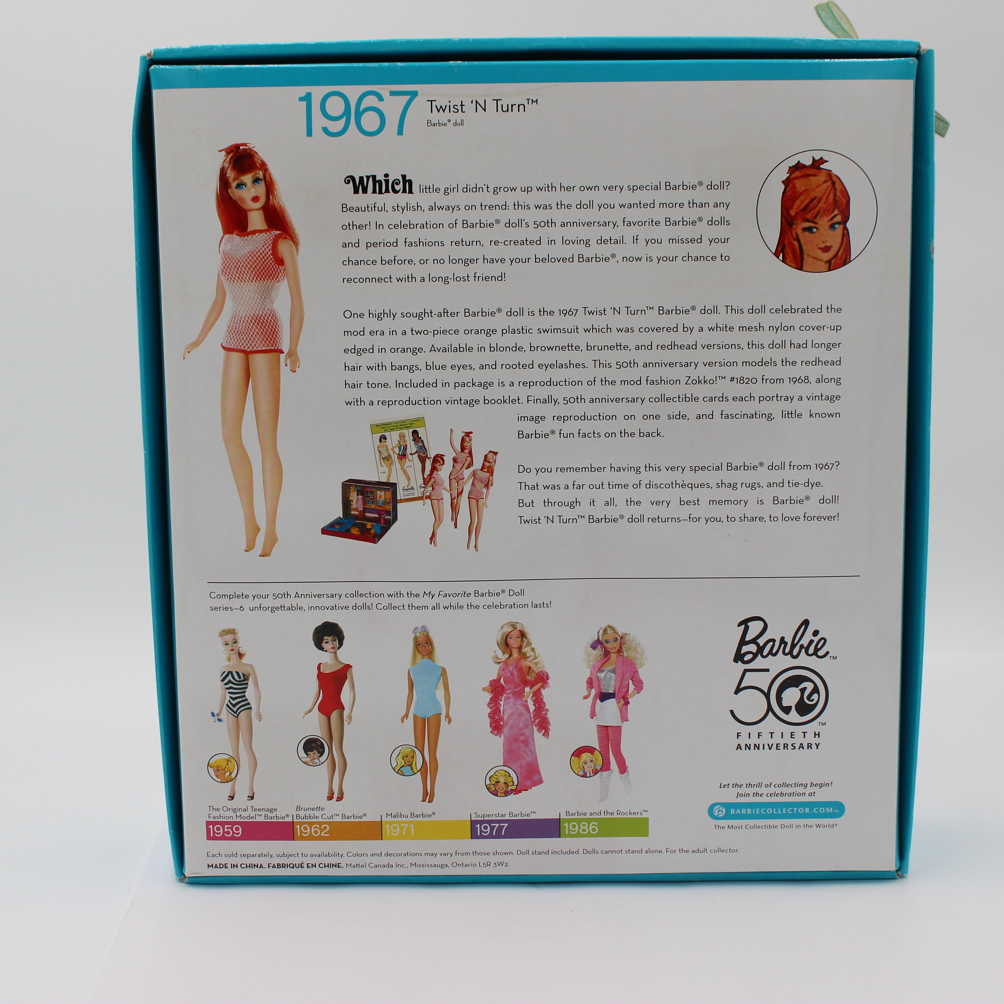 50th Anniversary My Favorite Barbie 1967 Twist ‘N Turn Barbie Doll Reproduction (2008)
