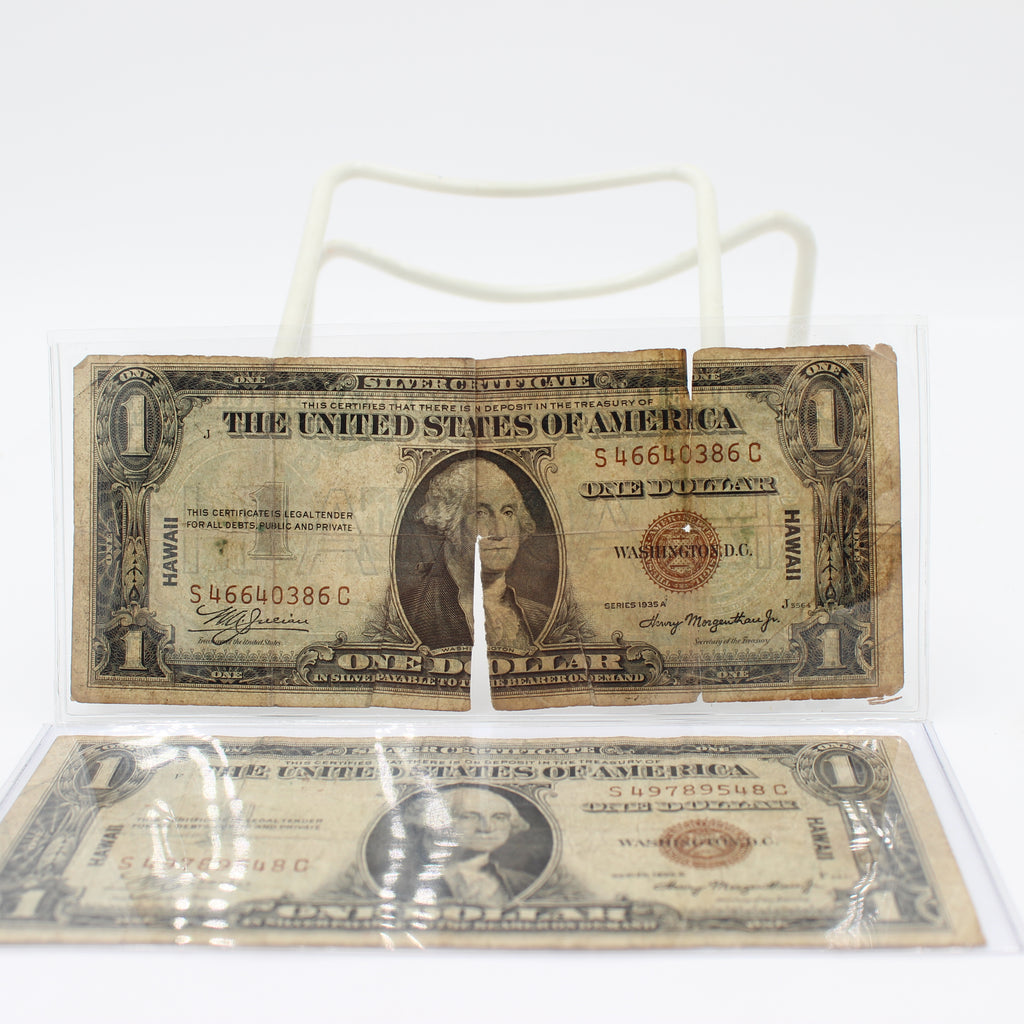 1935-A (2x) One Dollar Silver Certificate Hawaii Emergency Issue (4664)