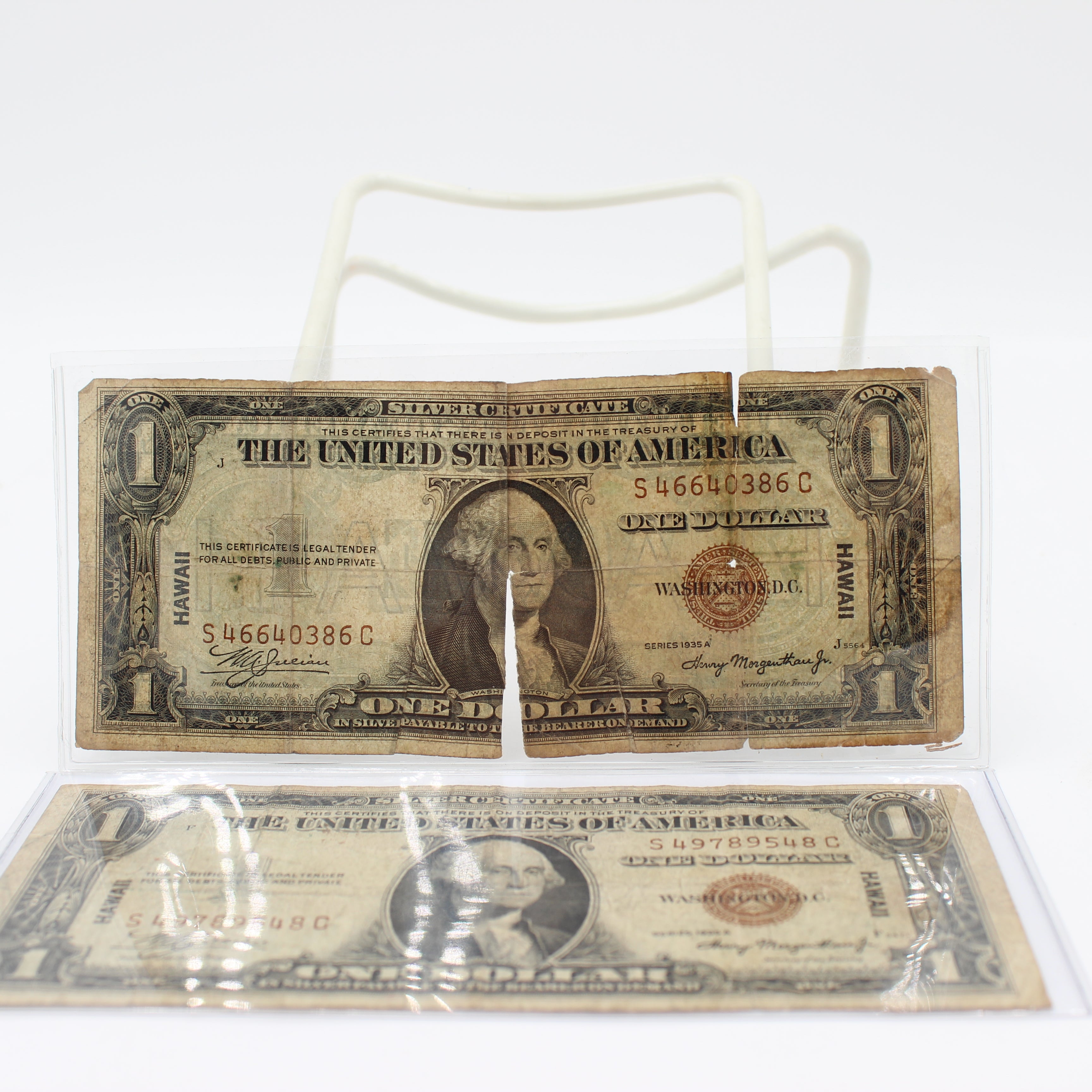 1935-A (2x) One Dollar Silver Certificate Hawaii Emergency Issue (4664)