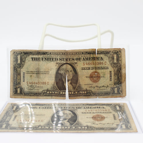1935-A (2x) One Dollar Silver Certificate Hawaii Emergency Issue (4664)