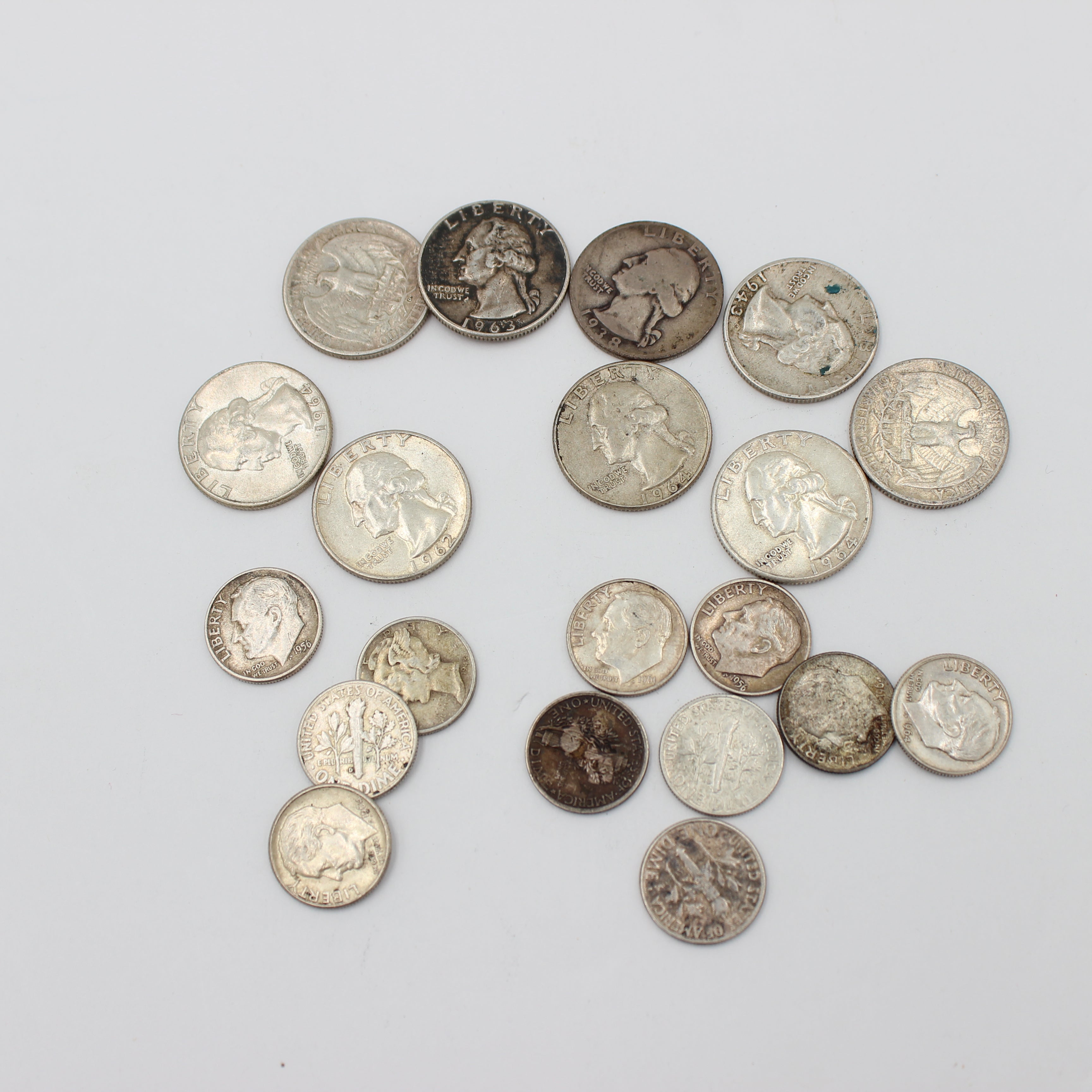 Lot Of 19 Silver Coins