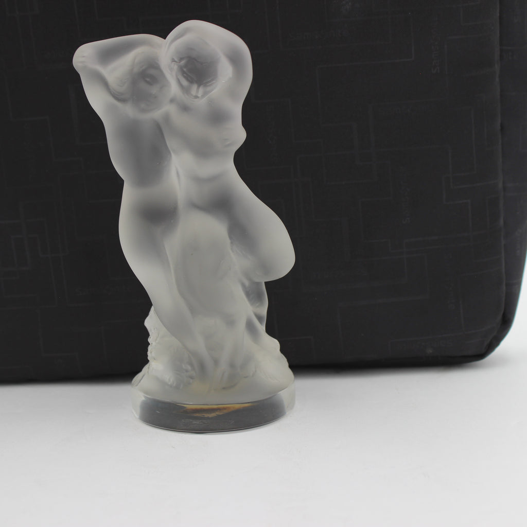 Lalique Paris Crystal Pan and Diana Sculpture