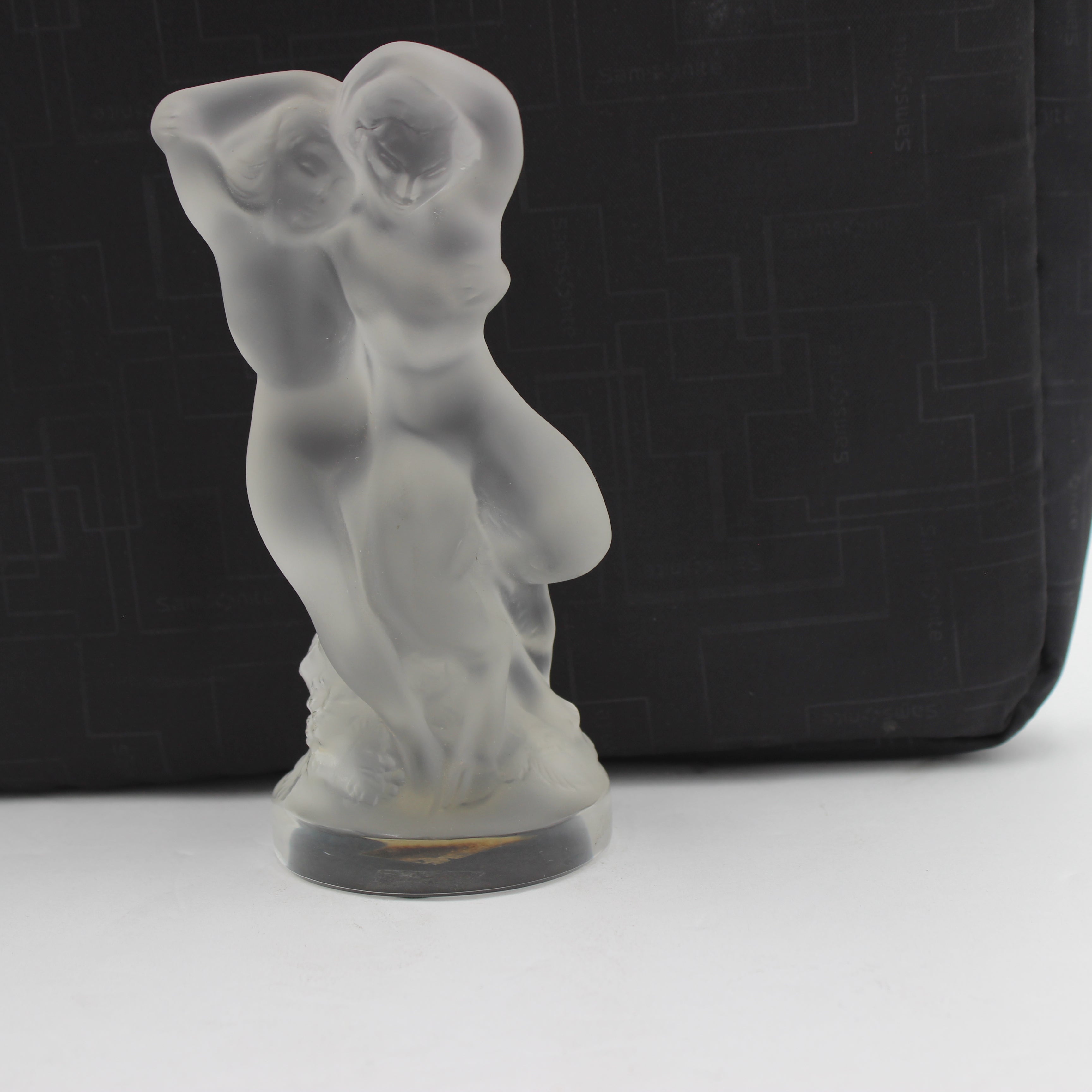 Lalique Paris Crystal Pan and Diana Sculpture