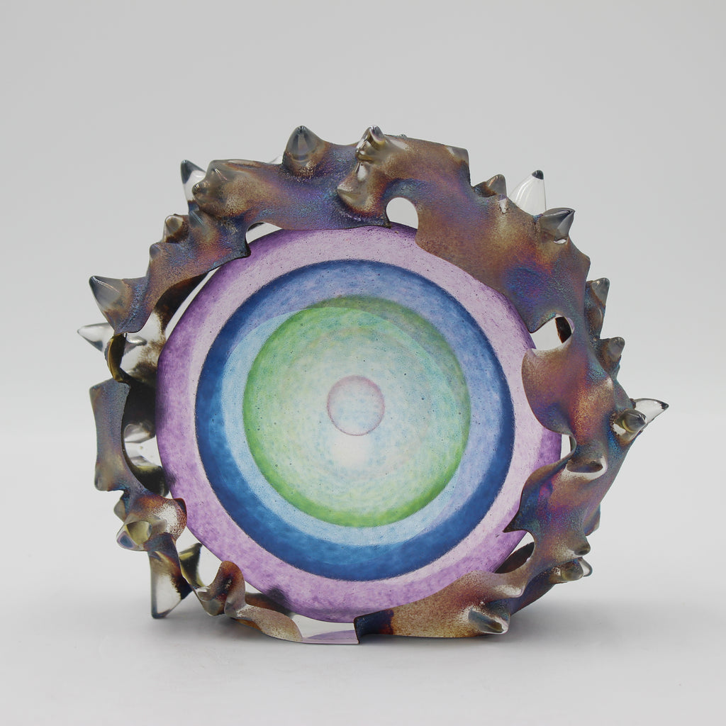 Leon Applebaum Glass Paperweight Milky Way Starburst