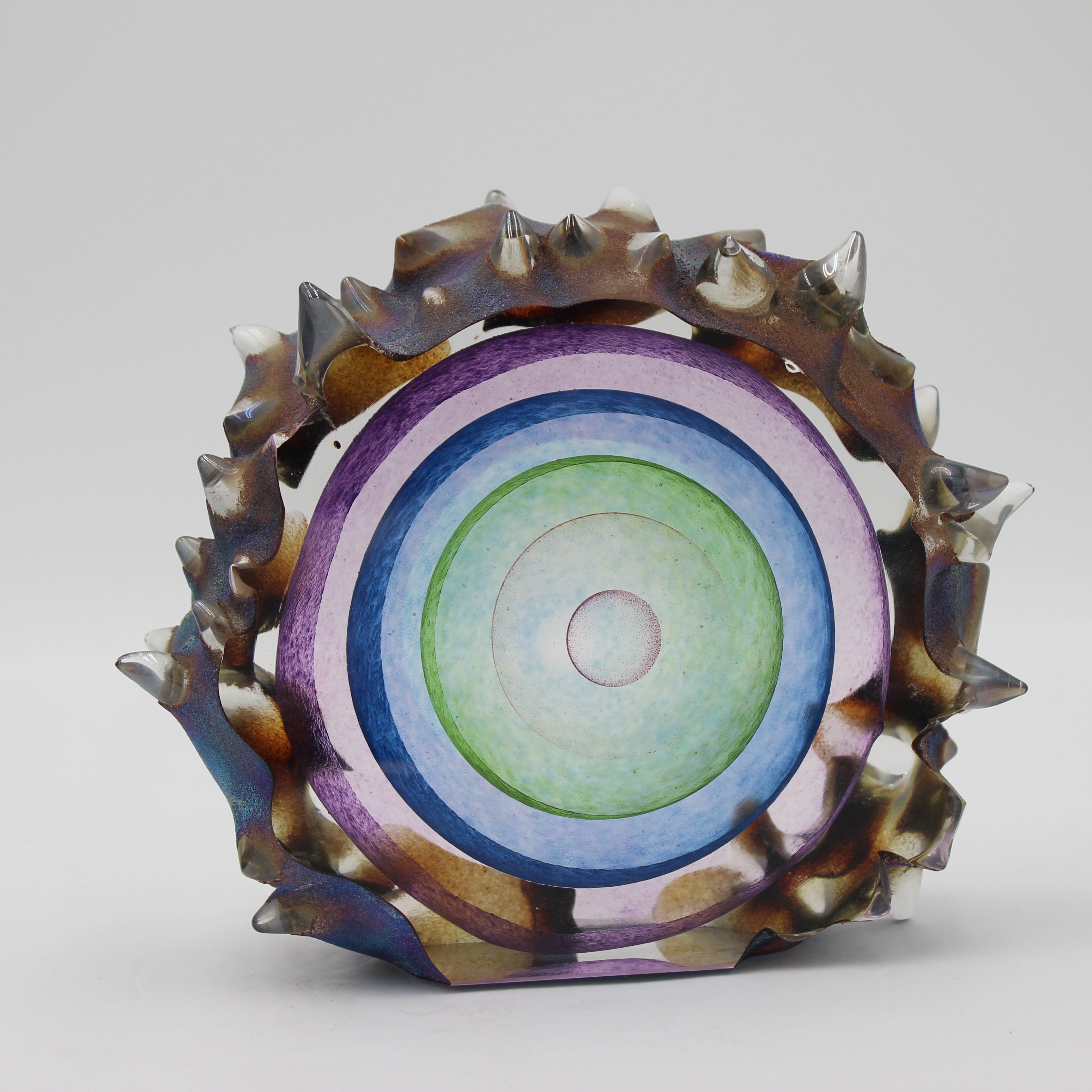 Leon Applebaum Glass Paperweight Milky Way Starburst