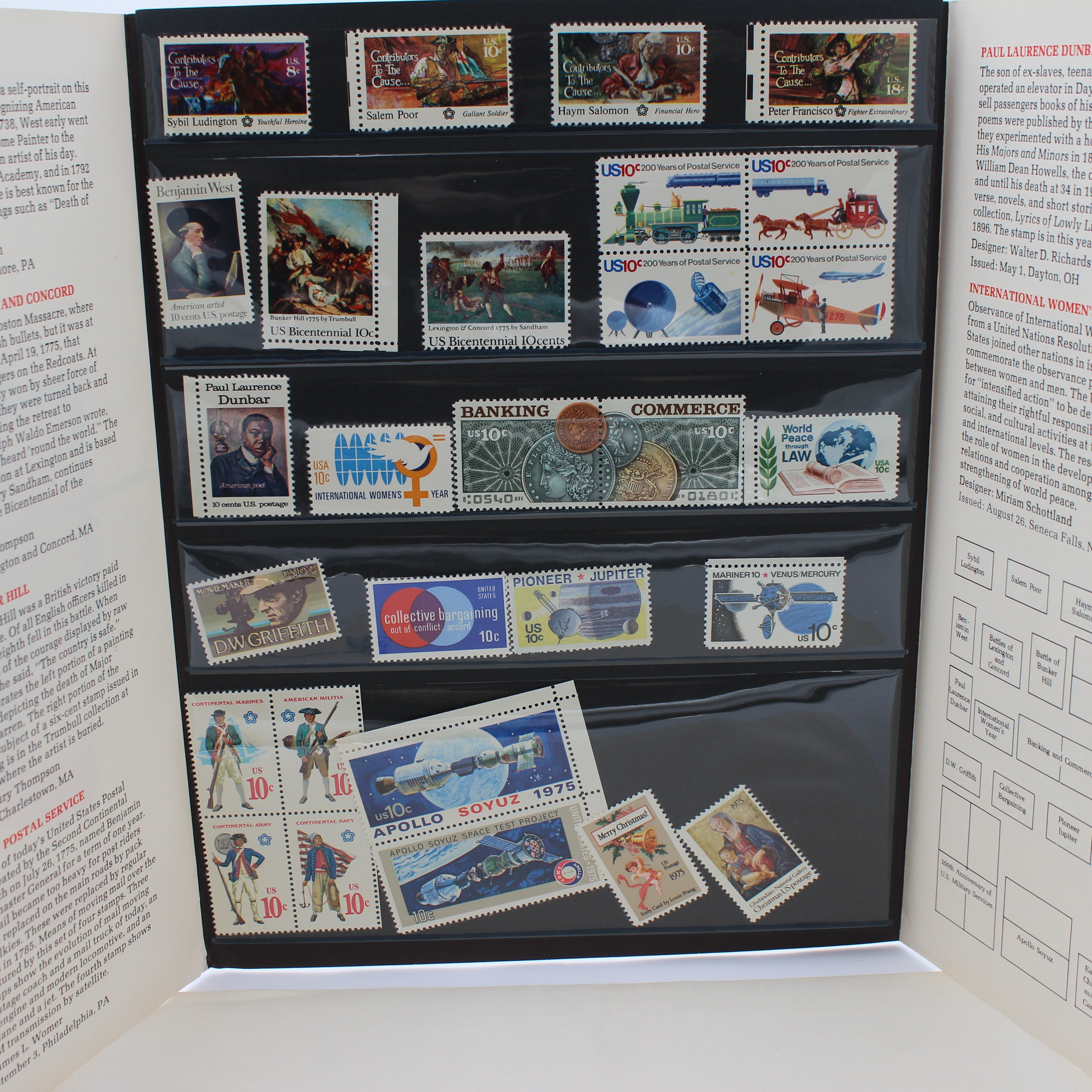 1975 Mint Set #932 - Laid Out (USPS Stamp Set Folder)